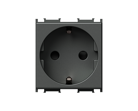BTICINO L4140/16 Presa Bipasso LI-Base IT 2P+T 16A 2 Moduli, Colore Antracite